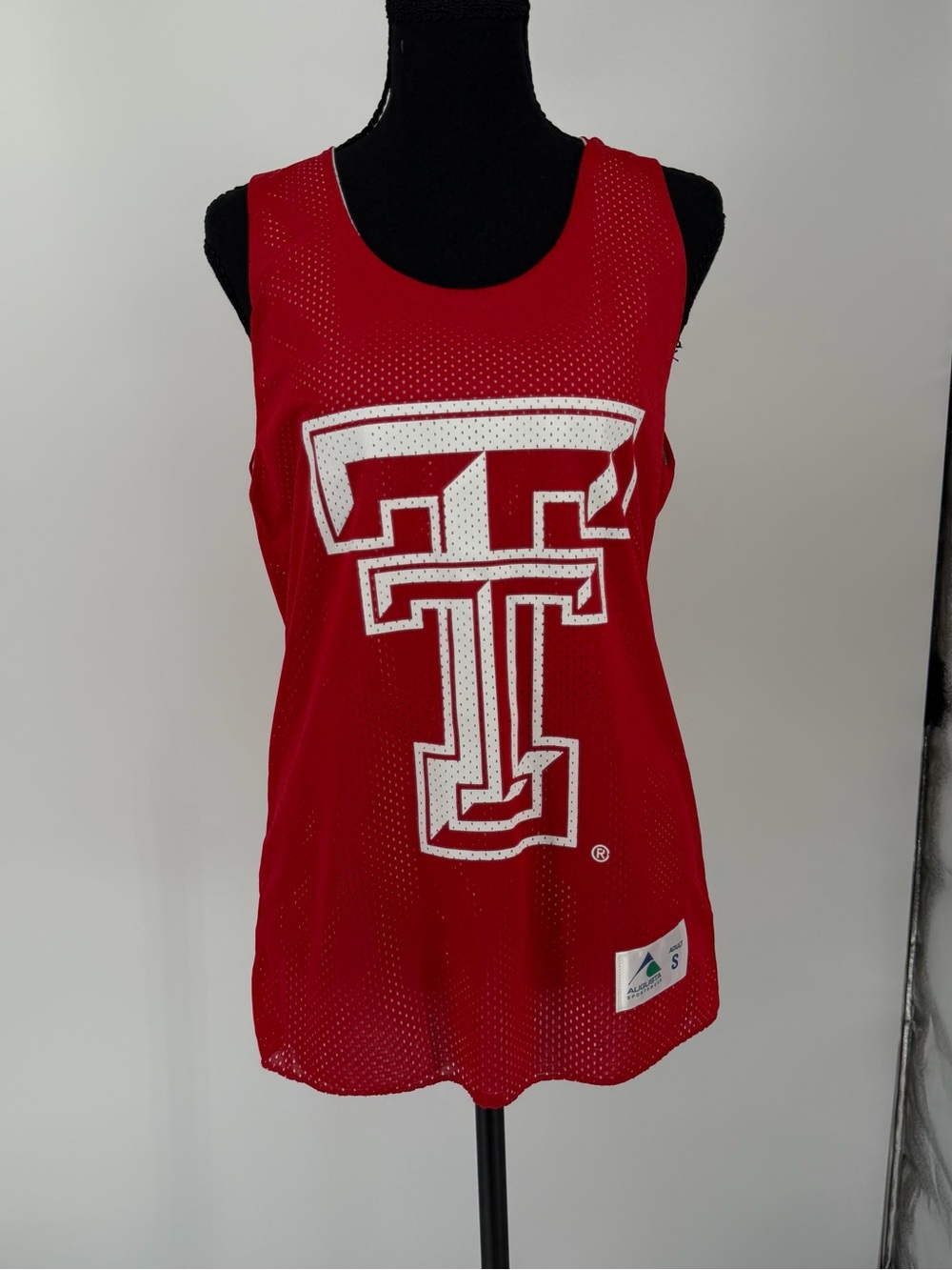 Texas Tech reversible Augusta Sportswear Red and white mesh tank ball girl